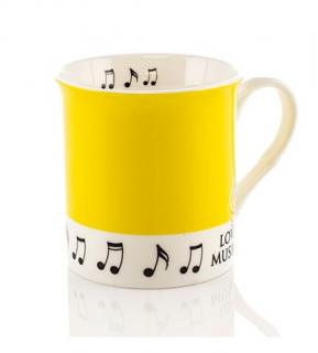 Barevní hudební hrnek - žlutý (Hrnek na kávu")