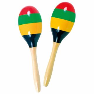 BINO 86555 BAREVNÉ RUMBAKOULE (Colourful wooden maracas)