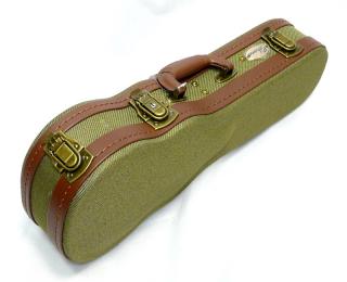 Delux kufr na sopránové ukulele OHANA UOT-21 (Olivový tvíd a kožený kufr na sopranoí ukulele)