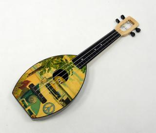 Hula Holka sopránové ukulele MFC BLECHA (Hula girl blecha soprano ukulele - original Flea)
