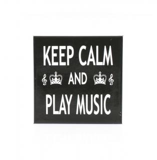 Keep Calm and Play Music Magnet (75mm x 75 mm na lednice)
