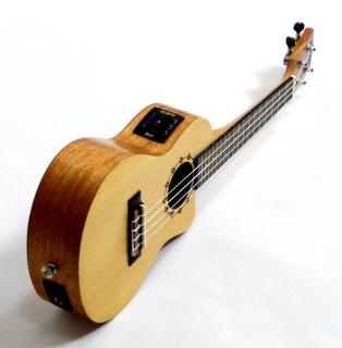 Koncertní elektroakustické ukulele U-LSPLMH-CE-C Smrk a mahagon (Smrk a mahagonové koncertní ukulele se snímačem a pouzdrem)