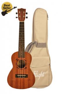 Koncertní ukulele balíček FLIGHT NUC 310 (Koncertní ukulele s pouzdrem, ladičkou, popruhem, knížkou a nahradími strunami)