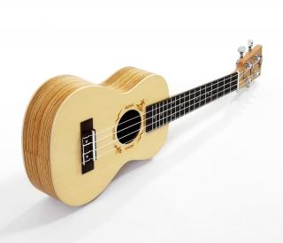 Koncertní ukulele FLIGHT DUC 525 SP/ZEB (Zebrano a smrk koncertní ukulele s pouzdrem)