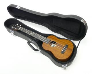 Kufr na sopránové "Dlouhý krk" ukulele OHANA UCH-21L (Černý pevní kufr na sopráno ukulele s dlouhým krkem)