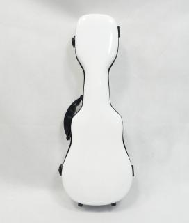 Luxusní kufr na sopránové ukulele MAHIMAHI Bílý (Luxusní ukulele kufr s zámkem, pupruhem a vhlkostoměř.)