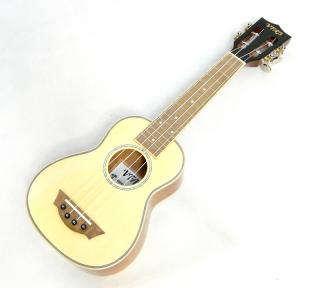 Sopránové polomasivní ukulele VTAB TSX-S15 Smrk  mahagon (Smrk  mahagonové sopráno ukulele v provedením vysokého lesku)