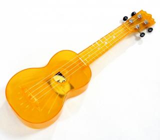 Sopránové ukělohmotné ukulele KOKI´O PLAST-TOR (Průhledné oranžové celoplastové ukulele)