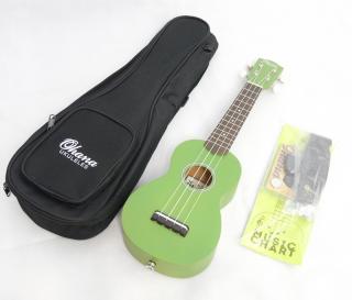 Sopránové ukulele balíček Ohana SK-10MG: Mátavé zelené (Mátavé zelené ukulele z mahagonové překližky s příslušenstvím)