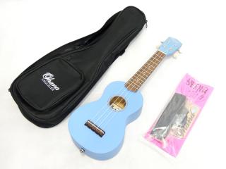 Sopránové ukulele balíček Ohana SK-10TQ: Tyrkysové (Tyrkysové ukulele z mahagonové překližky s příslušenstvím)