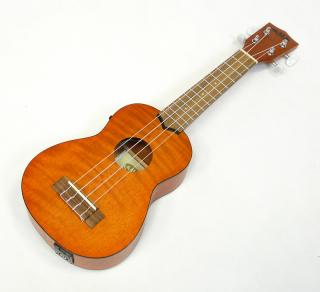 Sopránové ukulele KALA KA SEM EQ Exotický mahagon (Zlaté mahagonové sopráno ukulele s pouzdrem)