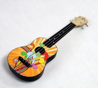 Sopránové ukulele Mahilele ML-002 - Žlutá zábava (ABS tělo soprano ukulele s pouzdrem - Yellow Fun)