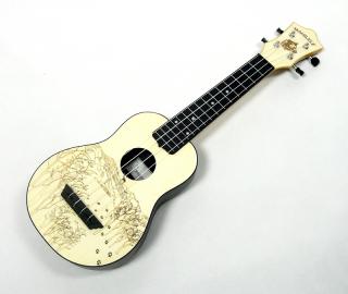Sopránové ukulele Mahilele ML3-WTPW - Bílá zima (ABS tělo soprano ukulele s pouzdrem)