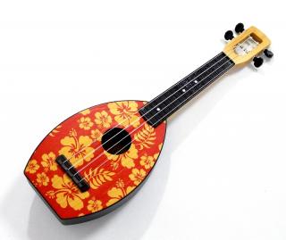 Sopranové ukulele MFC Magic Fluke Company Červená Aloha (Červená Aloha "Blecha" Flea ukulele - Made in the USA)