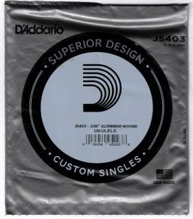 Struna C na tenor ukulele D´ADDARIO J5403 H (3. Struna "wound" na tenor ukulele)