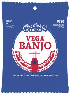 Struny na 4. strunní banjo MARTIN VEGA V720  (Nikl a ocel-tvrdost: 009"/030")