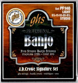 Struny na 5. strunní banjo GHS BANJO PF140 professional light studio (Nerezový ocel . sada: 9 1/2-11-12-20-9 1/2)