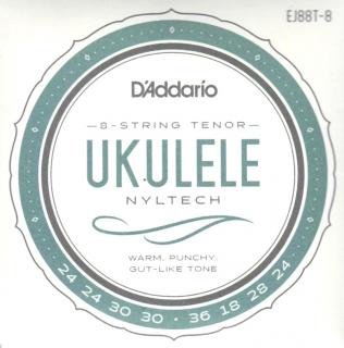 Struny na 8. strunní tenor ukulele D´ADDARIO EJ88T-8 Nyltech (Sada strun na 8. strunní tenor, C ladění)