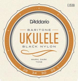 Struny na barytonové ukulele D´ADDARIO EJ53B Black Nylon DGBE (Černé struny na baryton ukulele - DGBE)