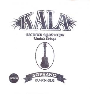 Struny na soprano ukulele KALA KU-RN-SLG GCEA Hluboké G (Černé struny na soprano ukulele Low G)