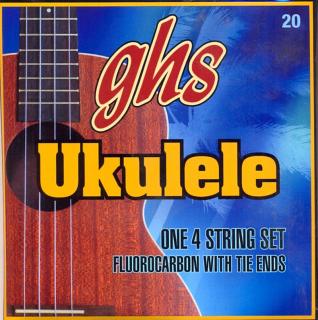Struny na sopránové i koncertní ukulele GHS 20 D ladění (Sada flourocarbonivých strun - D ladění)