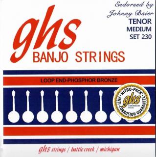 Struny na tenor banjo GHS SET 230 Medium (Ocelové struny na banjo)