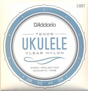 Struny na tenor ukulele D´ADDARIO EJ65T GCEA (Sada strun Clear nylon - C ladění, vysoké G)
