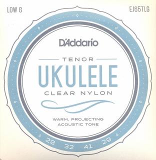 Struny na tenor ukulele D´ADDARIO EJ65TLG GCEA Hluboké G (Sada strun Clear nylon - C ladění, hluboké G)