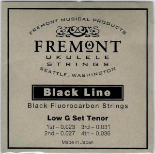 Struny na tenor ukulele FREMONT Black Line GCEA - LOW G (Černé flourocarbon sada hluboké "G")
