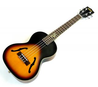 Tenor Jazz elektroakustické ukulele KALA KA-JTE-2TS Sunburst (Archtop tenor ukulele s EQ a kufrem)