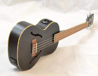 Tenor Jazz elektroakustické ukulele KALA KA-JTE-MTB Černé (Archtop tenor ukulele s EQ a kufrem)