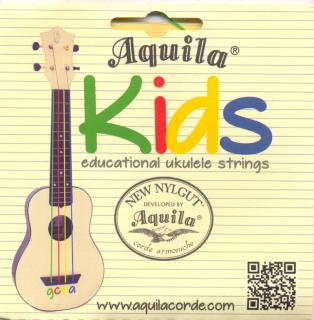 Ukulele struny dětské Aquila 160U - GCEA (Barevná sada struny na soprano, koncertní i tenor ukulele)