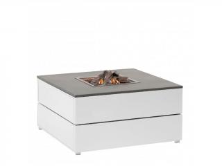 Stůl s plynovým ohništěm COSI - typ Cosipure cosipure: 100 bílý rám / deska šedá