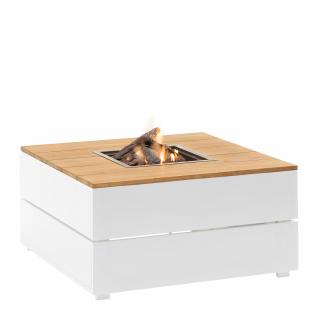 Stůl s plynovým ohništěm COSI - typ Cosipure cosipure: 100 bílý rám / deska teak