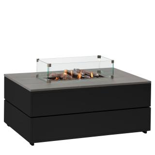Stůl s plynovým ohništěm COSI - typ Cosipure cosipure: 120 černý rám / deska šedá