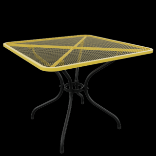 Stůl TAKO 105 x 105 cm Barva: RAL 9005 (černá) + RAL 1023 (žlutá)