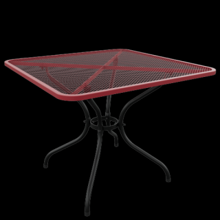 Stůl TAKO 105 x 105 cm Barva: RAL 9005 (černá) + RAL 3031 (červená)