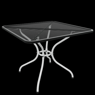 Stůl TAKO 105 x 105 cm Barva: RAL 9016 (bílá) + RAL 9005 (černá)