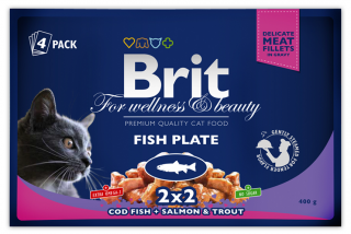 BRIT Premium Cat kapsa Fish Plate 400g (4x100g)