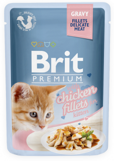BRIT Premium Cat Pouch with Chicken Fillets in Gravy for Kitten 85g