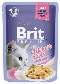 BRIT Premium Cat Pouch with Chicken Fillets in Jelly for Adult Cats 85g