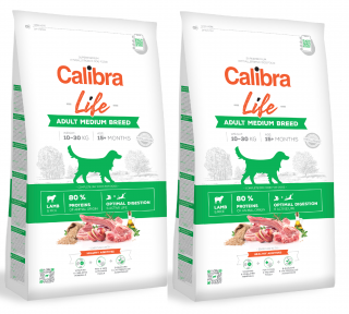 CALIBRA Dog Life Adult Medium Breed Lamb 2 x 12 kg