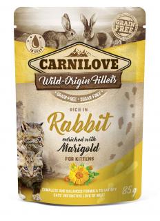 CARNILOVE Cat Pouch Kitten Rabbit & Marigold 85g