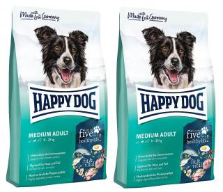 HAPPY DOG Supreme Fit & Well Adult Medium 2 x 12 kg