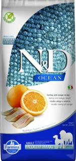 N&D OCEAN DOG Adult M/L Herring & Orange 12 kg