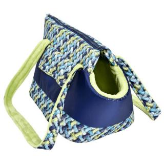 Transportní Taška textil "Belinda LUX" 3D ratan modrá 40cm