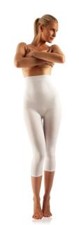 Masážní legíny pod kolena s vysokým pasem Velikost: XXL, Barva: Bílá