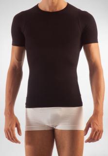 Pánské zeštíhlující tričko s krátkým rukávem Velikost: M, Barva: Černá