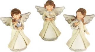Anděl, dekorace z polyresinu,  mix 3 tvarů, cena za 1 kus
