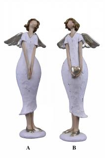 Anděl v bílých šatech 8x22x4,5cm A